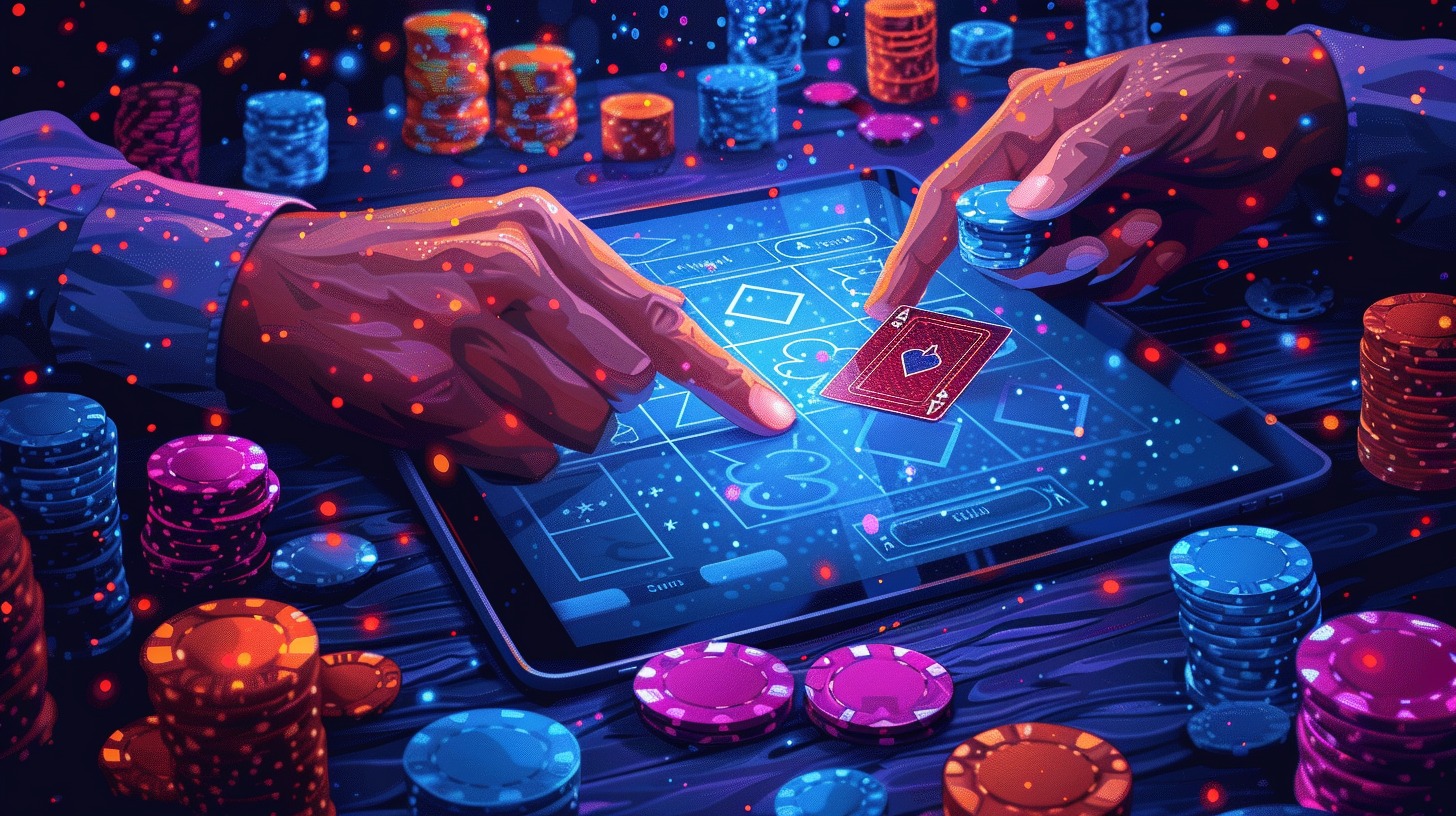 Playing blackjack on a tablet